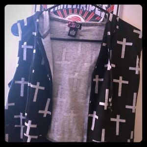 Lipstick brand Goth Crop Vest with Hood